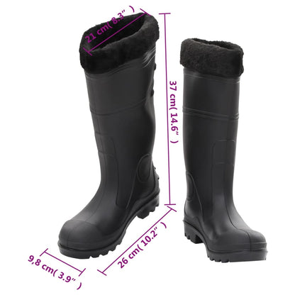 Rian Boots with Removable Socks Black Size 38 PVC