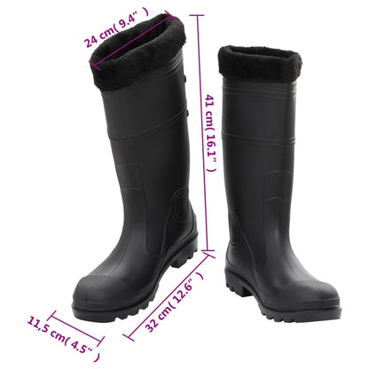 Rian Boots with Removable Socks Black Size 46 PVC