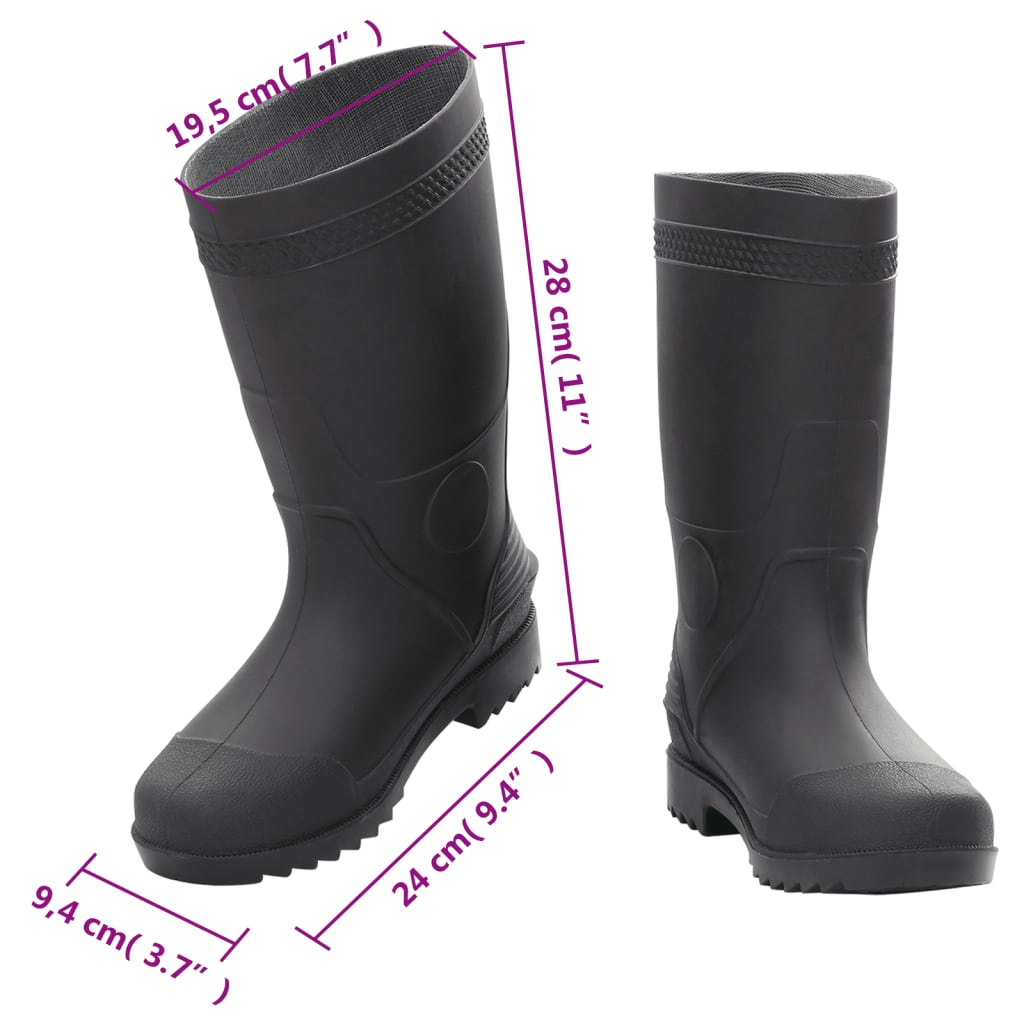 Rain Boots Black Size 38 PVC