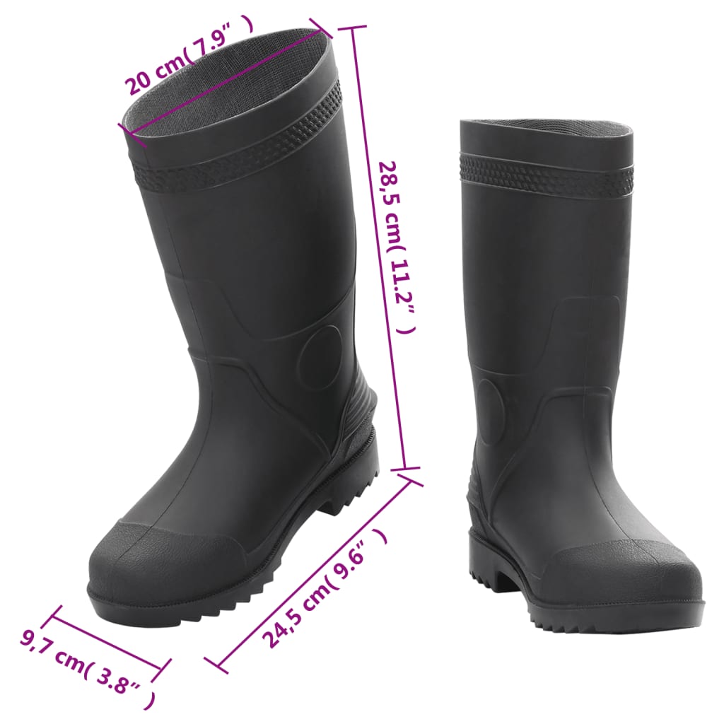 Rain Boots Black Size 39 PVC