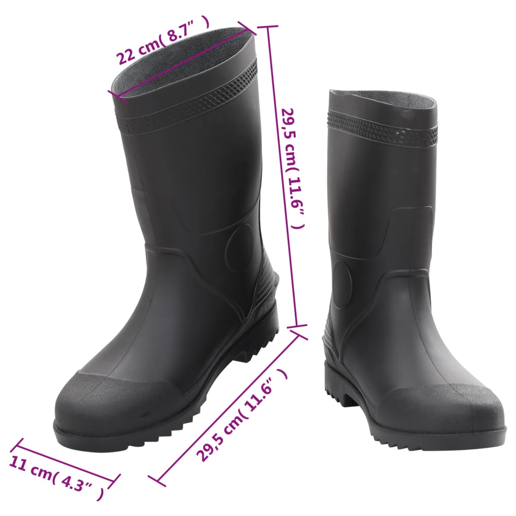 Rain Boots Black Size 45 PVC