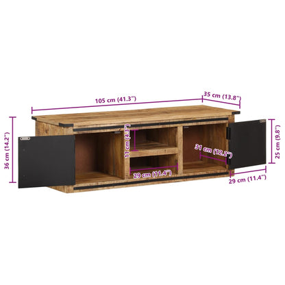 TV Cabinet with Doors 105x35x36 cm Solid Wood Mango