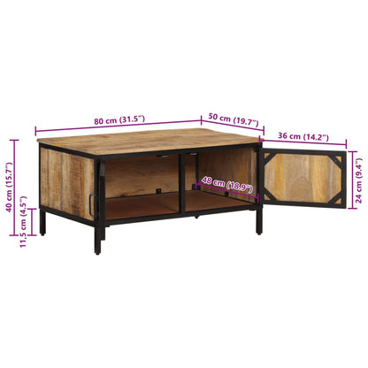 Coffee Table 80x50x40 cm Solid Rough Wood Mango