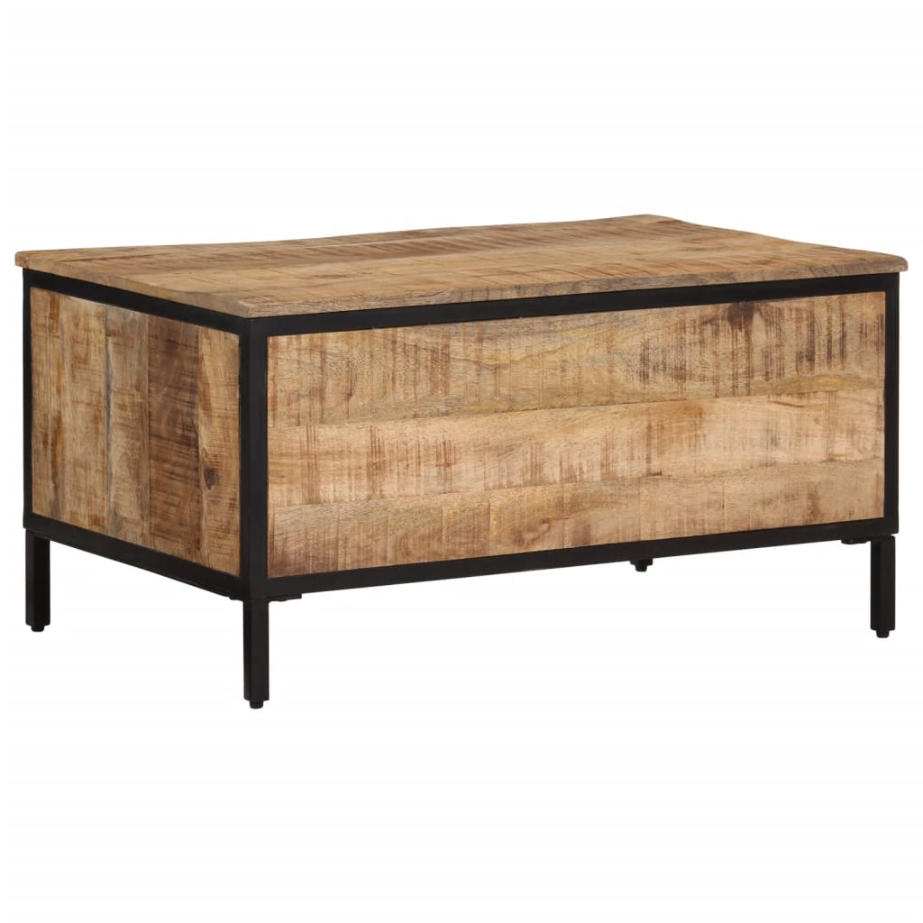 Coffee Table 80x50x40 cm Solid Rough Wood Mango