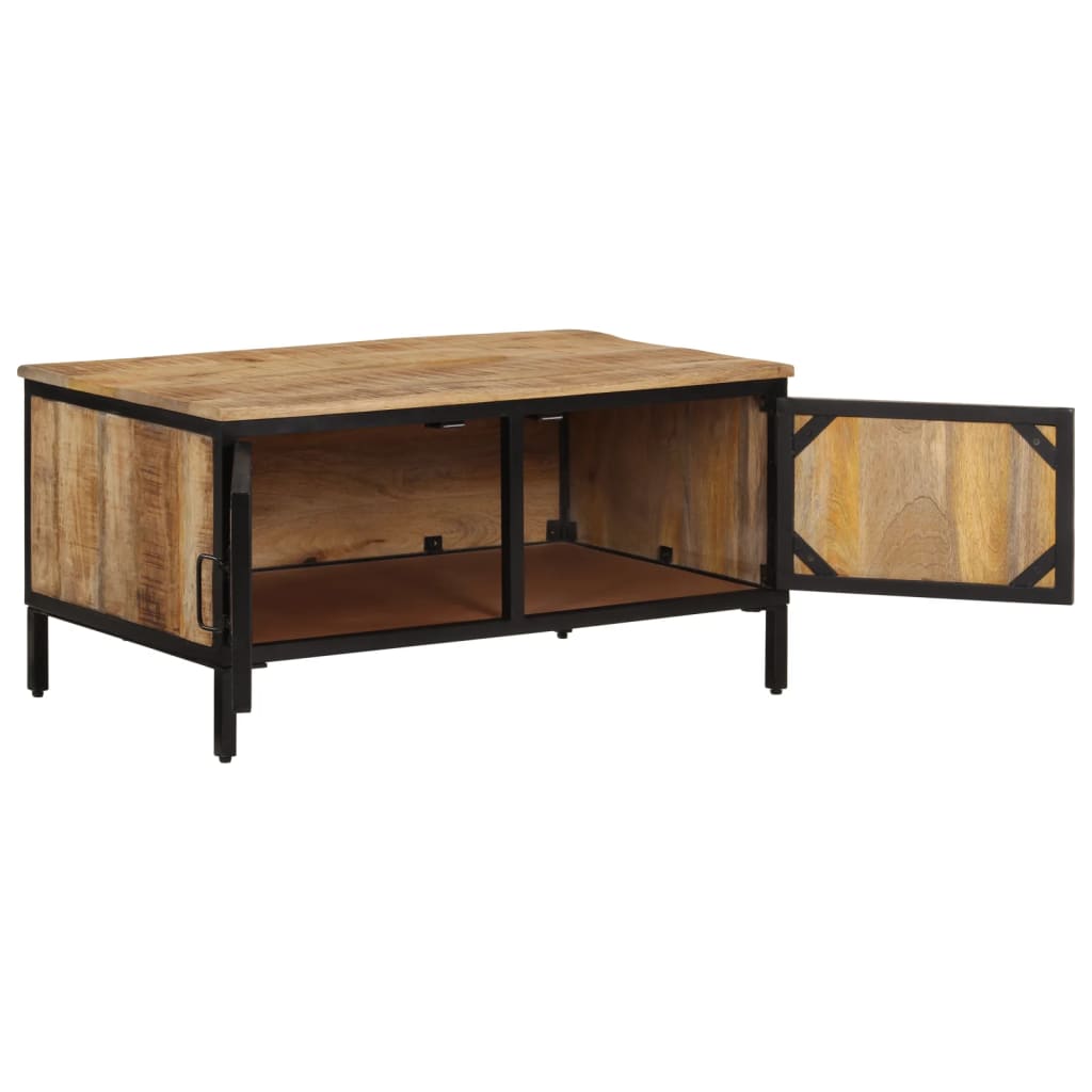 Coffee Table 80x50x40 cm Solid Rough Wood Mango