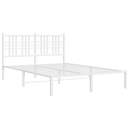 Metal Bed Frame with Headboard White 120x200 cm