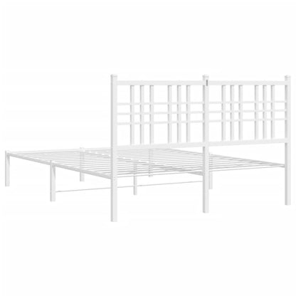 Metal Bed Frame with Headboard White 120x200 cm