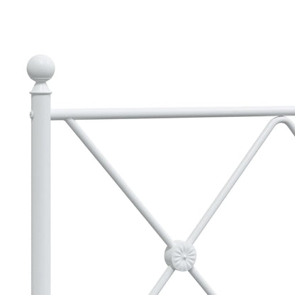 Metal Bed Frame with Headboard White 90x200 cm