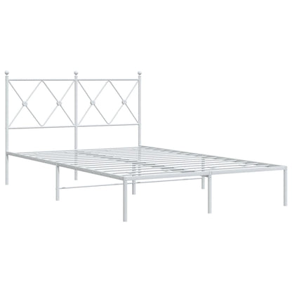 Metal Bed Frame with Headboard White 120x200 cm