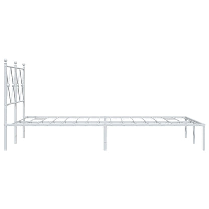 Metal Bed Frame with Headboard White 120x200 cm