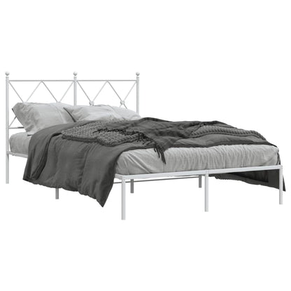 Metal Bed Frame with Headboard White 120x200 cm