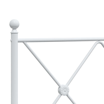 Metal Bed Frame with Headboard and Footboard White 100x190 cm