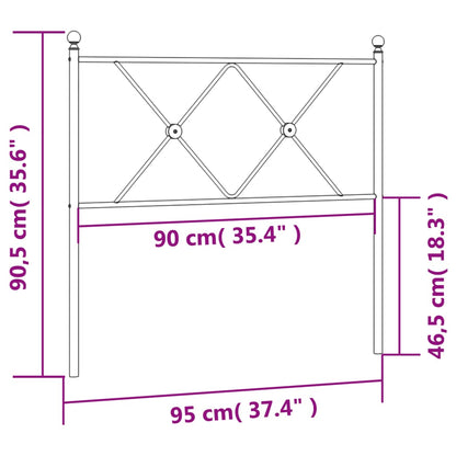 Metal Headboard White 90cm