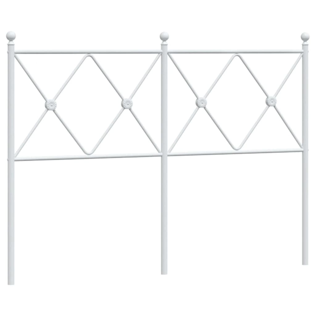 Metal Headboard White 120cm