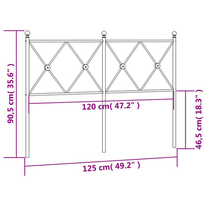 Metal Headboard White 120cm