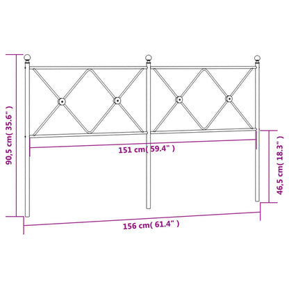 Metal Headboard White 150cm