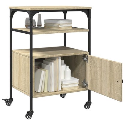 Printer Stand 3-Tier Sonoma Oak 50x40x76 cm Engineered Wood