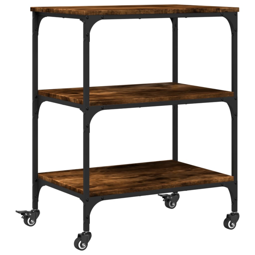 Kitchen Trolley Smoked Oak 60x41x76 cm Engineered Wood