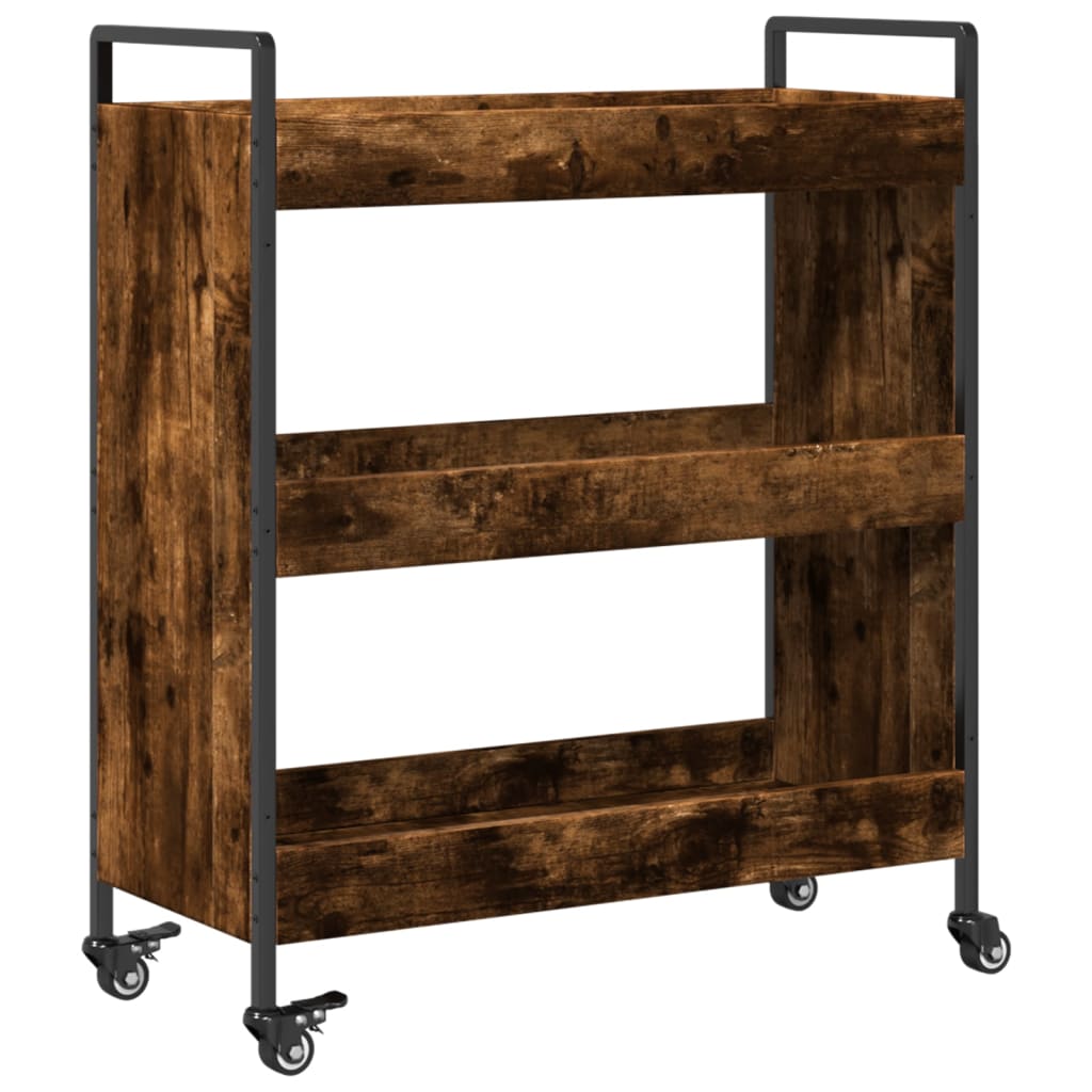 Kitchen Trolley Smoked Oak 70x30x82 cm Engineered Wood