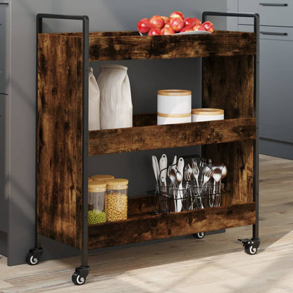 Kitchen Trolley Smoked Oak 70x30x82 cm Engineered Wood