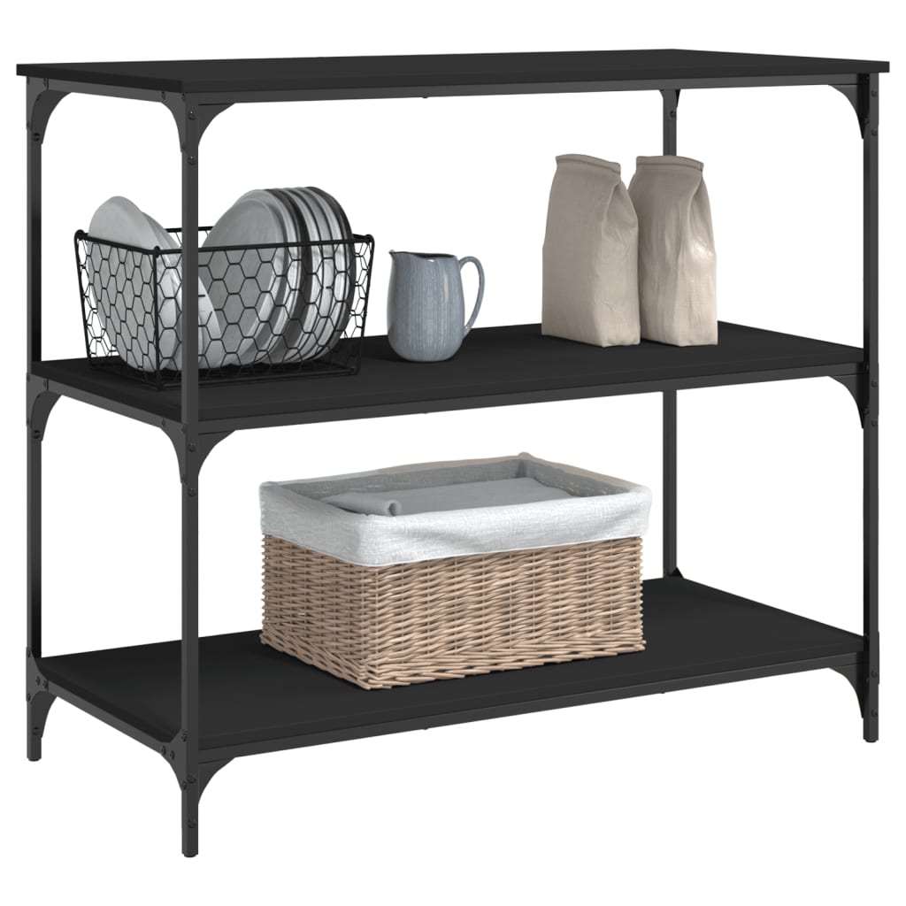 Kitchen Trolley Black 102x50x95 cm Engineered Wood