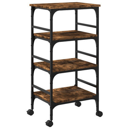 Kitchen Trolley Smoked Oak 45x35x89.5 cm Engineered Wood