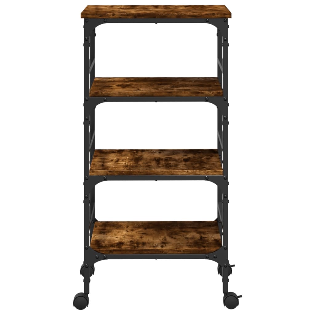 Kitchen Trolley Smoked Oak 45x35x89.5 cm Engineered Wood