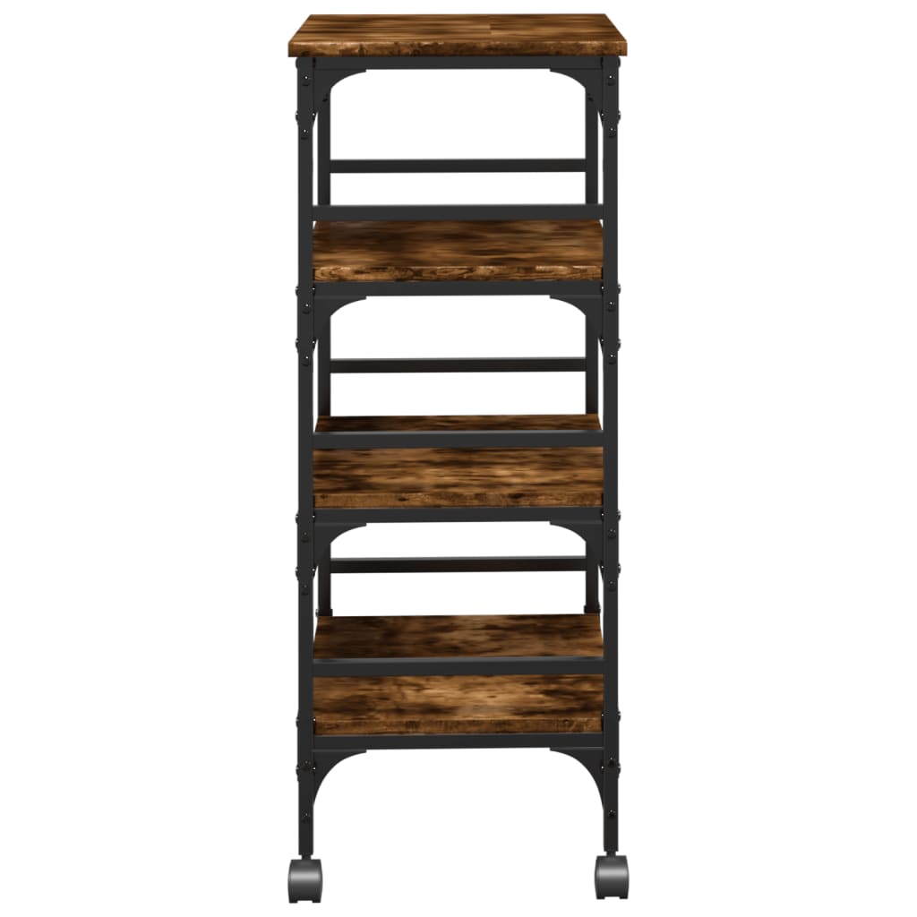 Kitchen Trolley Smoked Oak 45x35x89.5 cm Engineered Wood