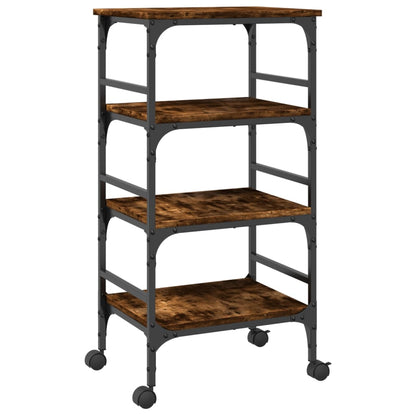 Kitchen Trolley Smoked Oak 45x35x89.5 cm Engineered Wood