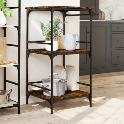 Kitchen Trolley Smoked Oak 60.5x50x105 cm Engineered Wood