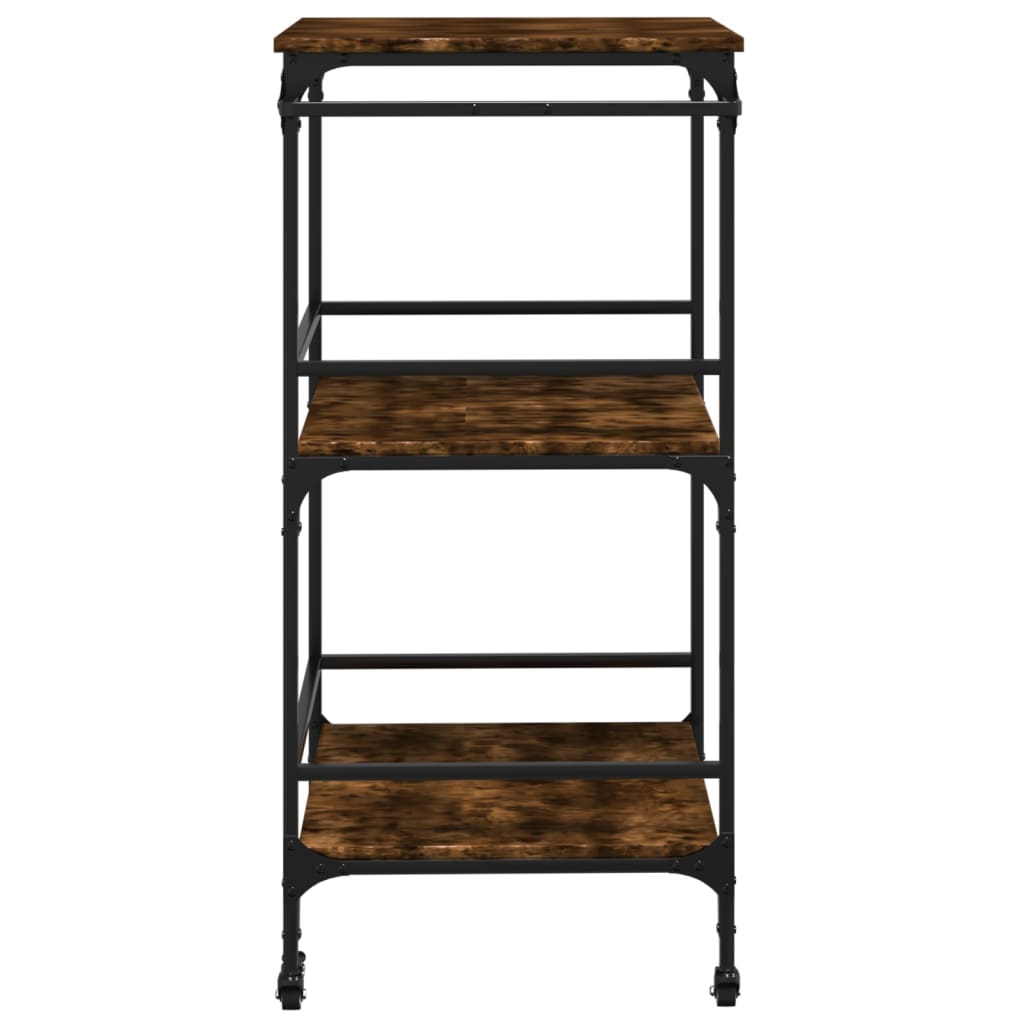 Kitchen Trolley Smoked Oak 60.5x50x105 cm Engineered Wood