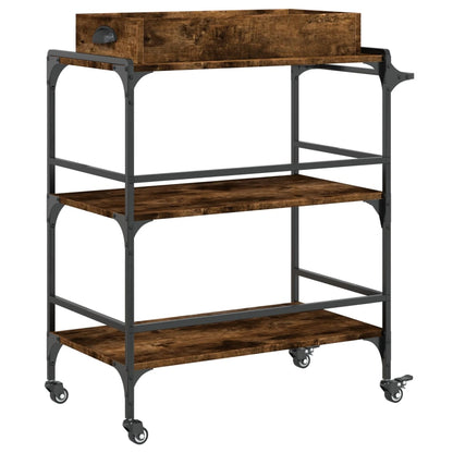 Kitchen Trolley Smoked Oak 81.5x41x92.5 cm Engineered Wood