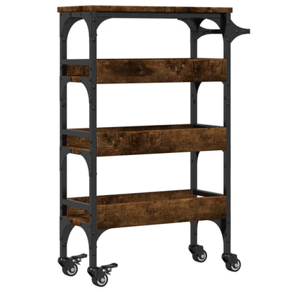 Kitchen Trolley Smoked Oak 53x20x76 cm Engineered Wood