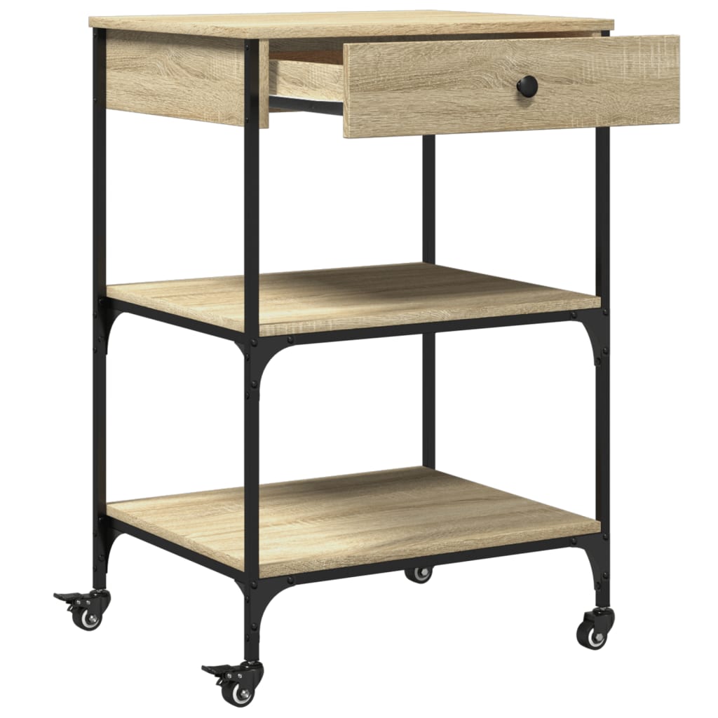 Kitchen Trolley Sonoma Oak 60x48x89.5 cm Engineered Wood