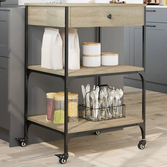 Kitchen Trolley Sonoma Oak 60x48x89.5 cm Engineered Wood