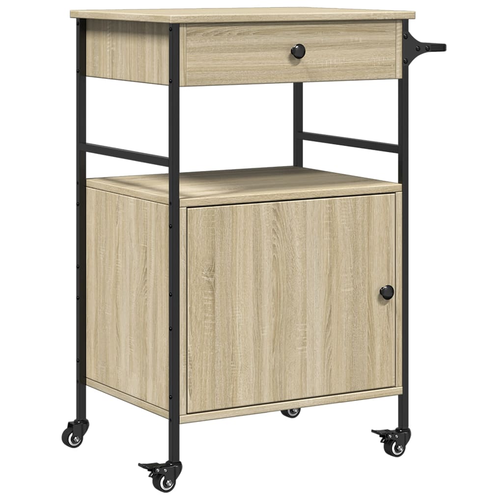 Kitchen Trolley Sonoma Oak 56x43x89.5 cm Engineered Wood