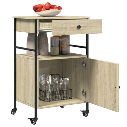 Kitchen Trolley Sonoma Oak 56x43x89.5 cm Engineered Wood