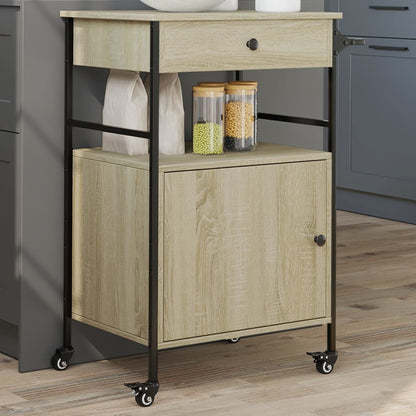 Kitchen Trolley Sonoma Oak 56x43x89.5 cm Engineered Wood