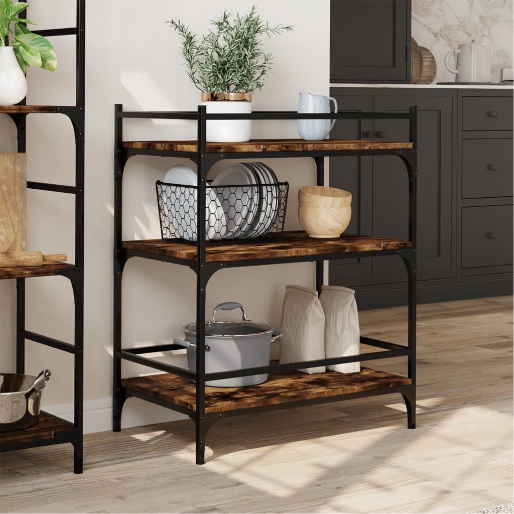 Kitchen Trolley Smoked Oak 65x40x86.5 cm Engineered Wood