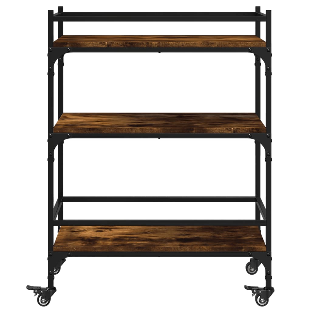 Kitchen Trolley Smoked Oak 65x40x86.5 cm Engineered Wood