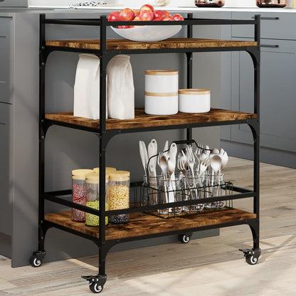 Kitchen Trolley Smoked Oak 65x40x86.5 cm Engineered Wood