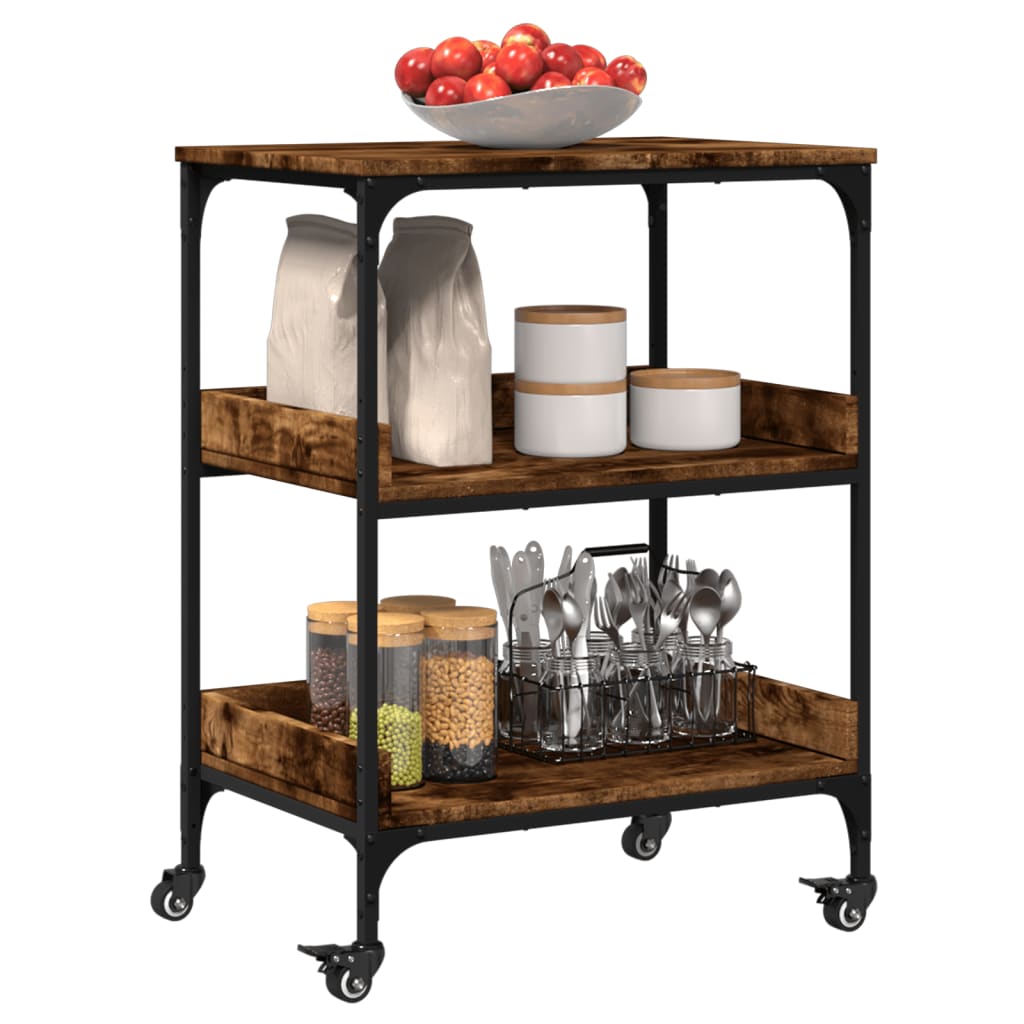 Kitchen Trolley Smoked Oak 60x41x80.5 cm Engineered Wood