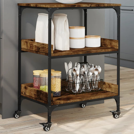 Kitchen Trolley Smoked Oak 60x41x80.5 cm Engineered Wood