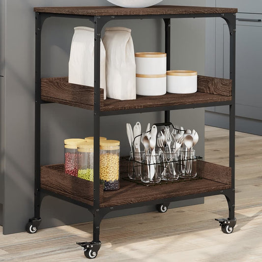 Kitchen Trolley Brown Oak 60x41x80.5 cm Engineered Wood