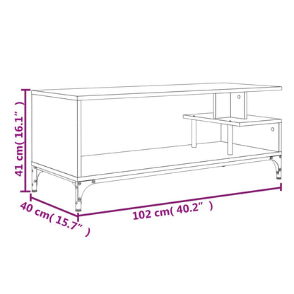 TV Cabinet Grey Sonoma 102x40x41 cm Engineered Wood and Powder-coated Steel