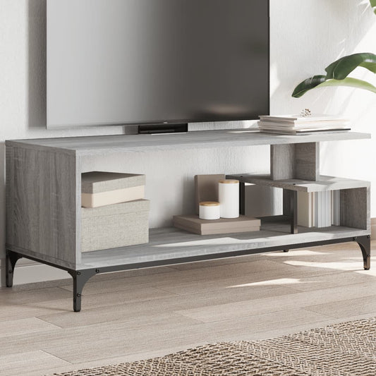 TV Cabinet Grey Sonoma 102x40x41 cm Engineered Wood and Powder-coated Steel