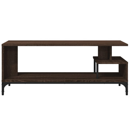 TV Cabinet Brown Oak 102x40x41 cm Engineered Wood and Powder-coated Steel