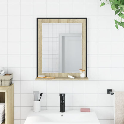 Bathroom Mirror with Shelf Sonoma Oak 50x12x60 cm Engineered Wood