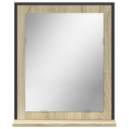 Bathroom Mirror with Shelf Sonoma Oak 50x12x60 cm Engineered Wood