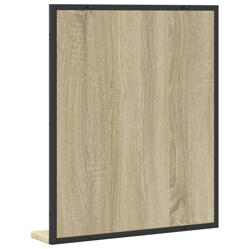 Bathroom Mirror with Shelf Sonoma Oak 50x12x60 cm Engineered Wood